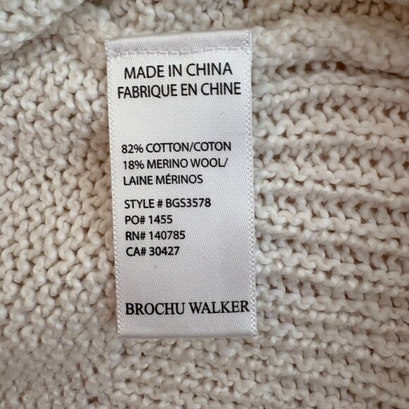 Brochu Walker "Sasha" Cotton Merino V Neck Sweater Size Small - Picture 7 of 9